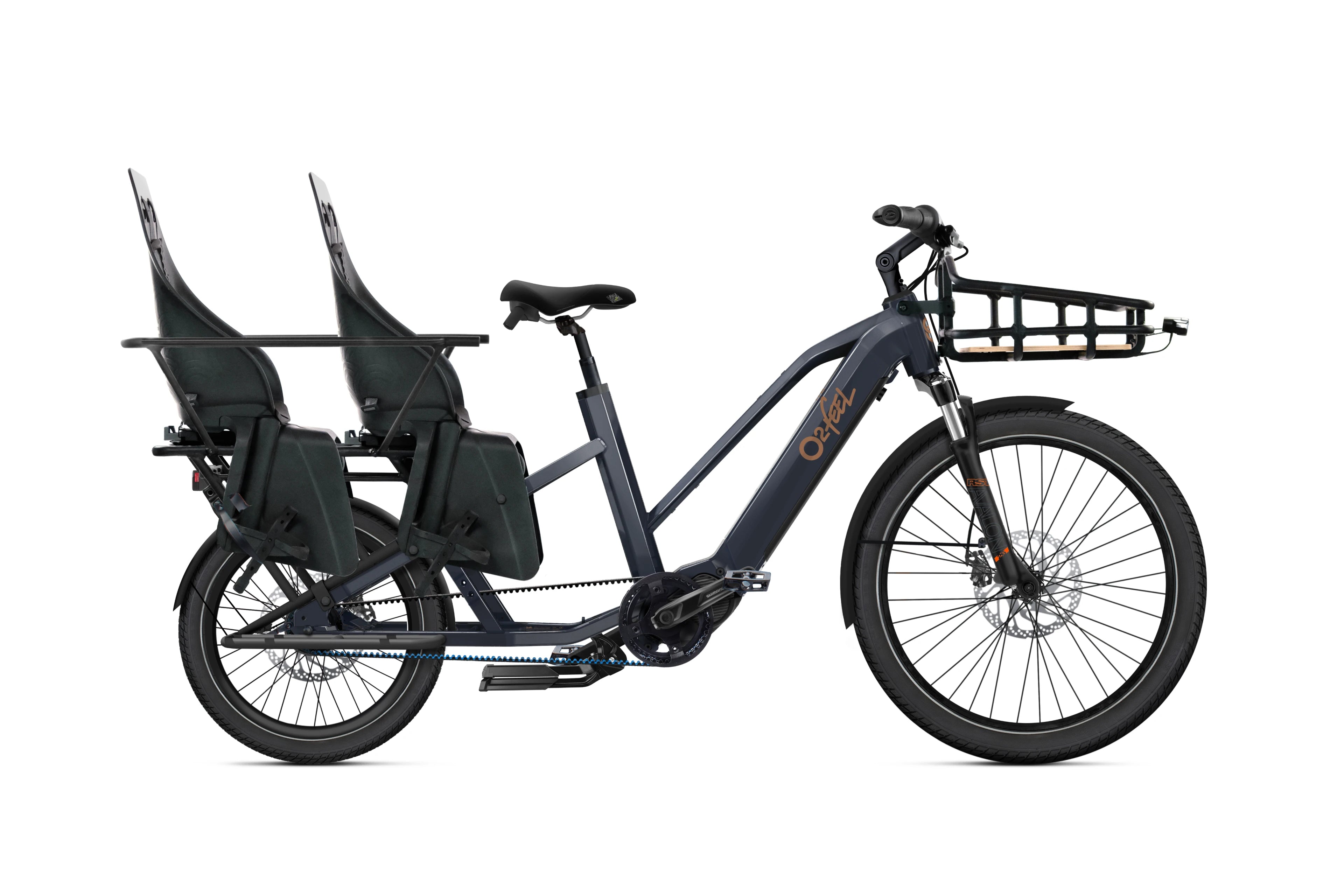 O2feel Family Equo 7.1 Gates Belt Drive Electric Cargo Bike